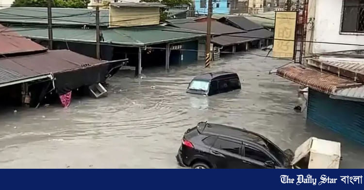 সুপার টাইফুন রাগাসার তাণ্ডবে তাইওয়ানের গুয়াংফু টাউনশিপ পানিতে ডুবে গেছে। ছবি: ডয়চে ভেলে